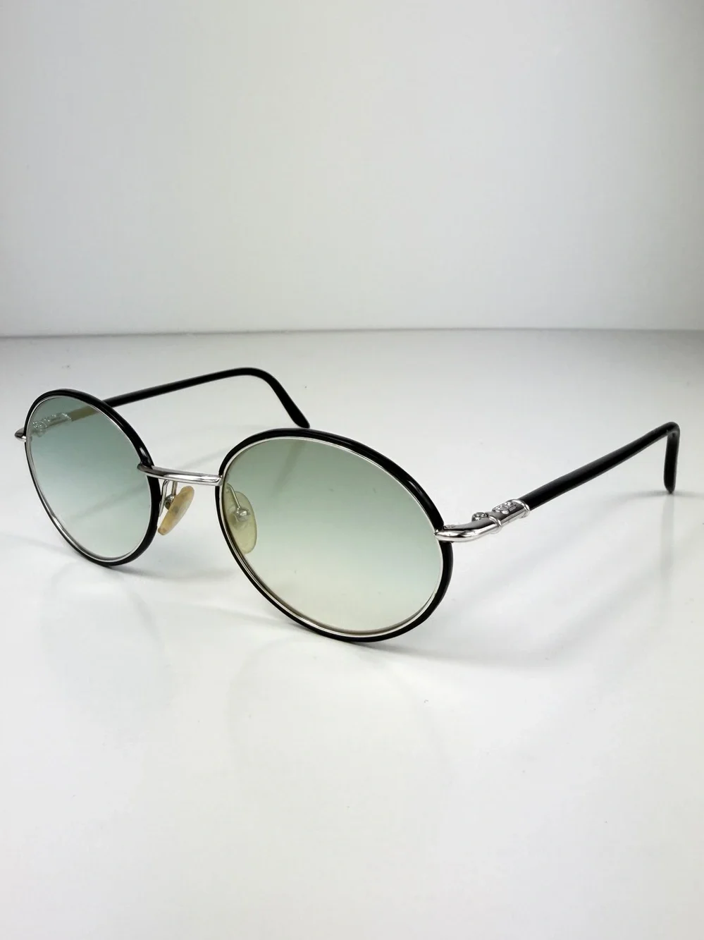 Vintage Christian Dior 2057 79D Sunglasses Custom Teal Mirror Oval Monsieur Set